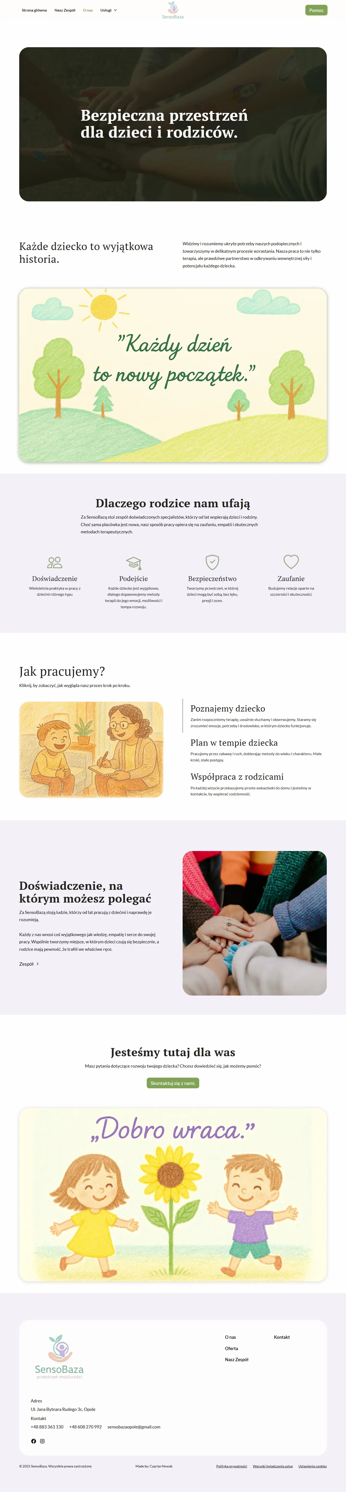 Poprzednia strona o nas SensoBazy, zrzut całej strony